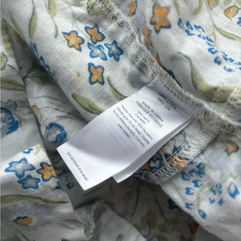 Faherty Floral Print Linen Isha Dress Small - Picture 4 of 6